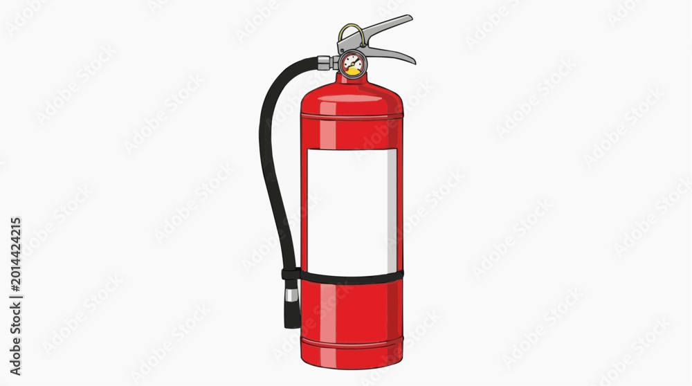 Obraz premium Red fire extinguisher with white label.