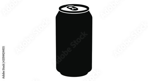 Quadro su tela Soda can silhouette on a white background