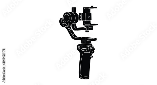 Tableau sur toile Gimbal stabilizer silhouette on a white background
