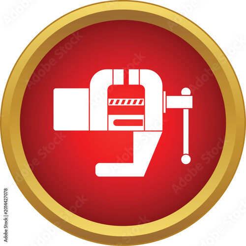Bild auf Leinwand Vise clamping tool icon representing industry, construction, and workshop applic