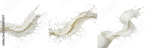 Φωτογραφία Realistic Liquid Milk or Cream Splash Isolated on White Background, 3D Illustration for Dairy Product Branding, Beverage Marketing, Healthy Nutrition, and Culinary Graphic Design Assets