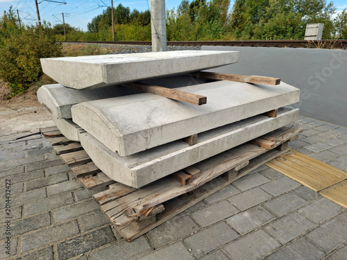 Concrete structures at project site near railraod