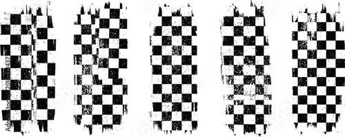 Tableau sur toile Distressed checkered patterns set