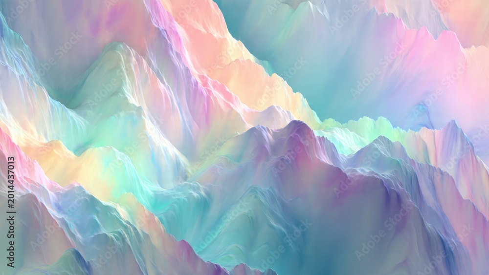 Obraz premium Pastel Rainbow Mountain Landscape