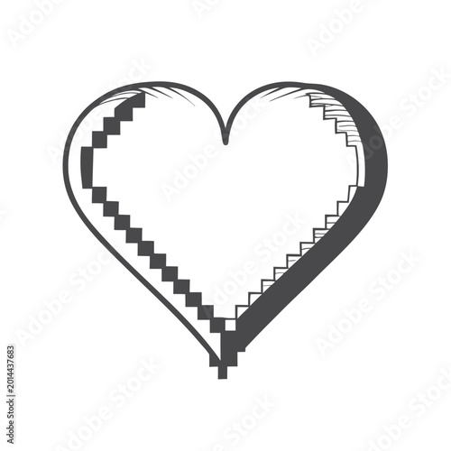 Foto Iconic Black and White Heart Silhouette for Valentine's Day and Wedding Designs