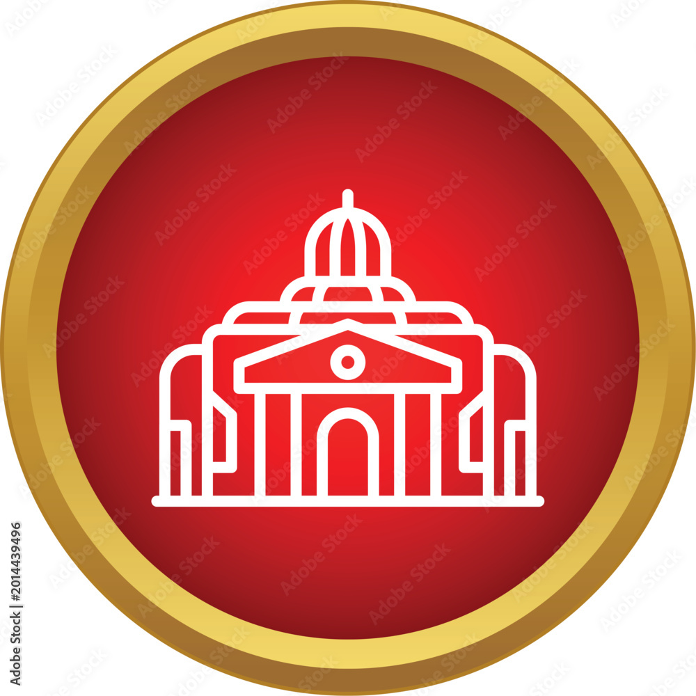 Fototapeta premium Building outline icon representing theater or museum