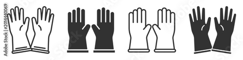 Bild auf Leinwand Rubber gloves icon set vector illustration on transparent background