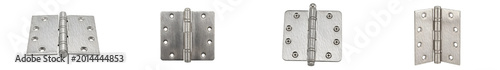 Photos set of stainless steel ball bearing door hinges on withe background PNG photo hi