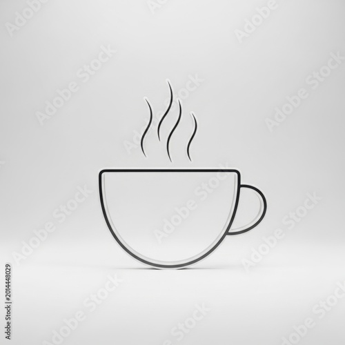 Minimalist Coffee Cup Icon with Steam
