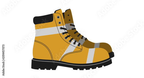 Quadro su tela Work Boots Yellow And Brown Safety Construction Footwear