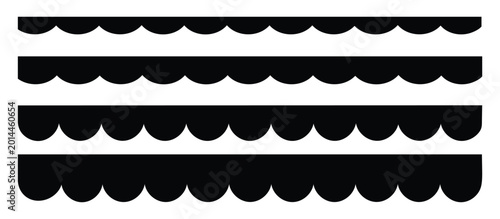 Quadro su tela Scalloped edge seamless shapes vector set