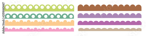 Fotografie Scalloped Border, Lace drawing line, lace border, cute textile frill stripe border, frame, pattern isolated