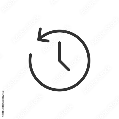 Bild auf Leinwand Clock with backward arrow, linear style icon