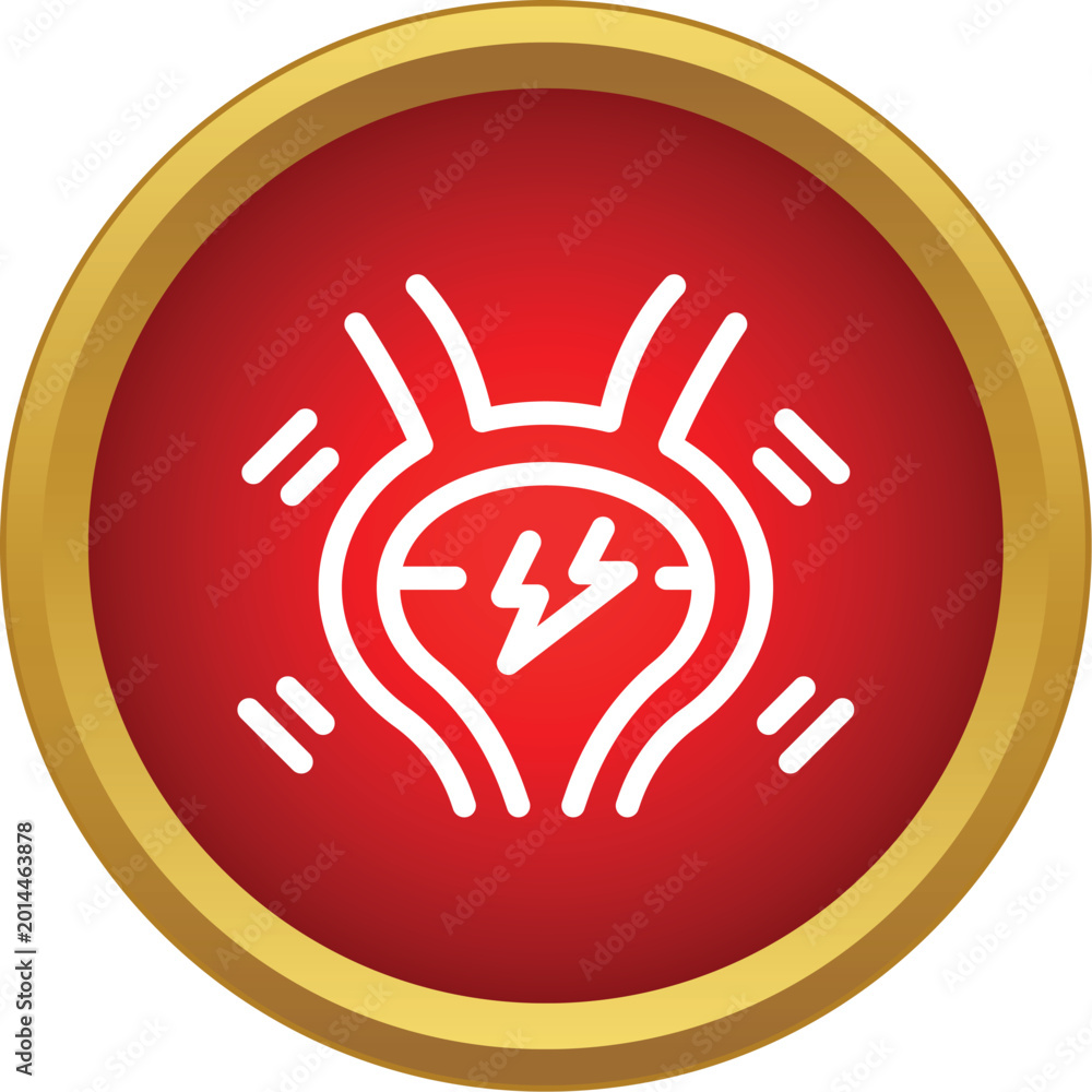 Obraz premium Bladder organ experiencing discomfort or infection symptoms within a red circle design