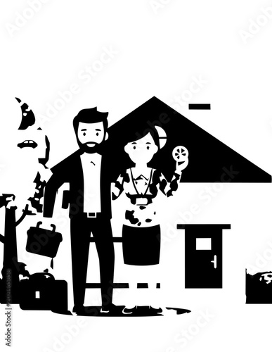 Foto Couple Moving into New Home Together.