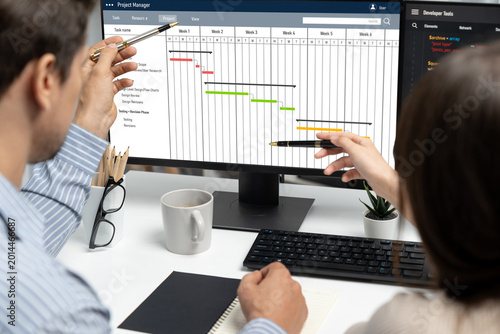 Valokuva Project planning software for brisk business project management on the computer