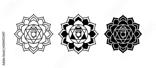 фотографія Chakra Symbols, Sacred Geometry, Lotus Flower Icons