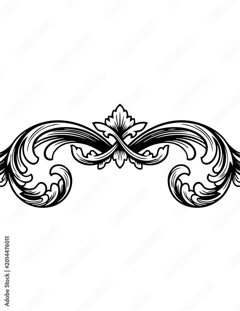 Fototapeta premium Intricate Floral Design Element Illustration.