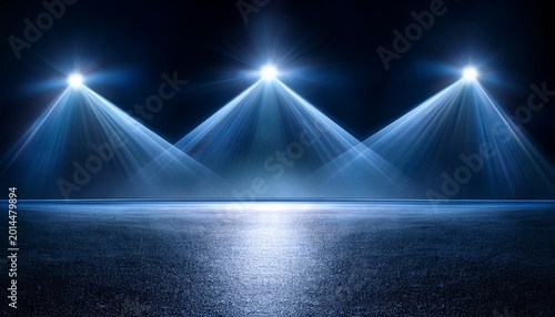 searchlight beams pierce the night evoking vigilance and tense anticipation over the secured area