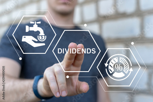Tableau sur toile Concept of financial dividend. Dividends paid by companies.