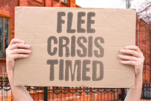 Canvas Print "Flee Crisis Timed" Refugee surges emerge during precise moments of political negotiation