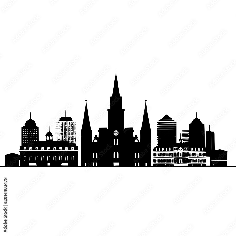 Fototapeta premium New Orleans Skyline Vector Icon