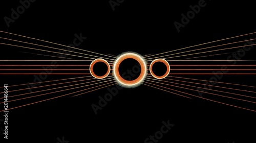 Orbital Target Design: Concentric Circles with Orange Accents — Futuristic Abstract Background for Tech Projects