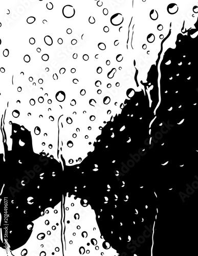 Photos Water droplets on windowpane surface.