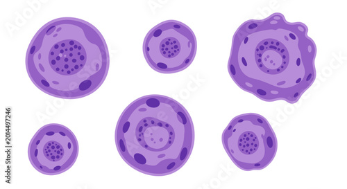 Tableau sur toile Purple Cell Biology Illustration - Microscopic Organisms