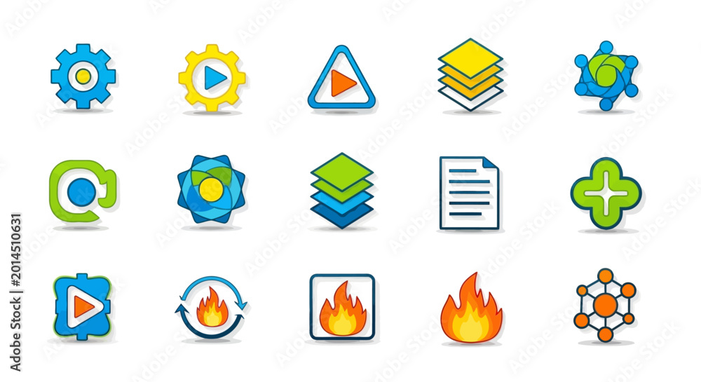 Fototapeta premium Collection of various technology icons.