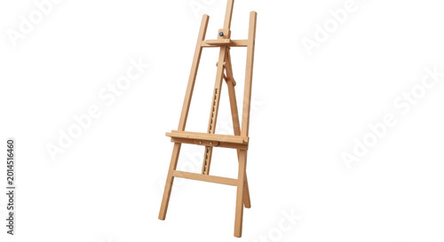Wooden easel for painting studio equipment on transparent background high quality professional