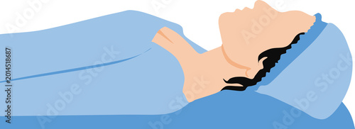 手術台の上に横たわる患者のイラスト
