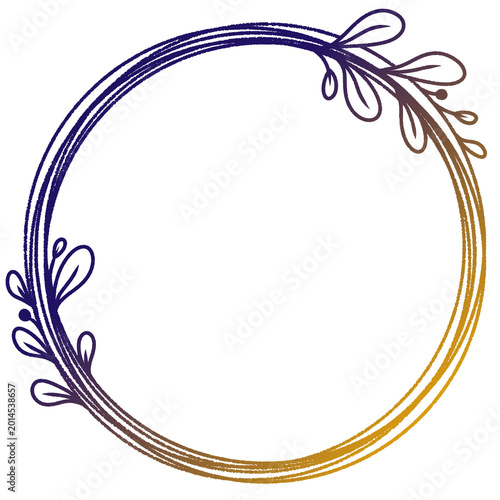 abstract floral frame purple gold