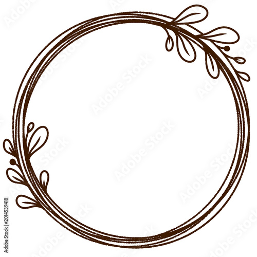 abstract floral frame brown