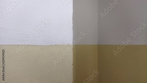 Two Tone Corner Wall Texture White Beige Grey