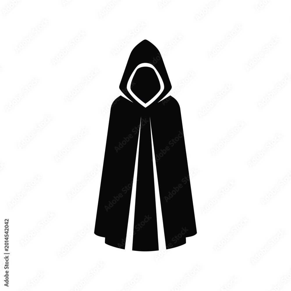 Ταπετσαρία Black Hooded Cape Silhouette Fashion.