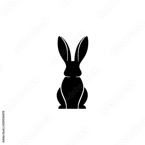 Minimalist black rabbit silhouette icon
