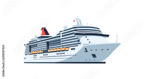 Luxury ocean cruise liner ship isolated on white