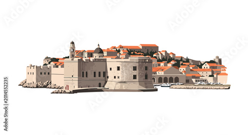 Old Town Dubrovnik City Walls and Historic Architecture