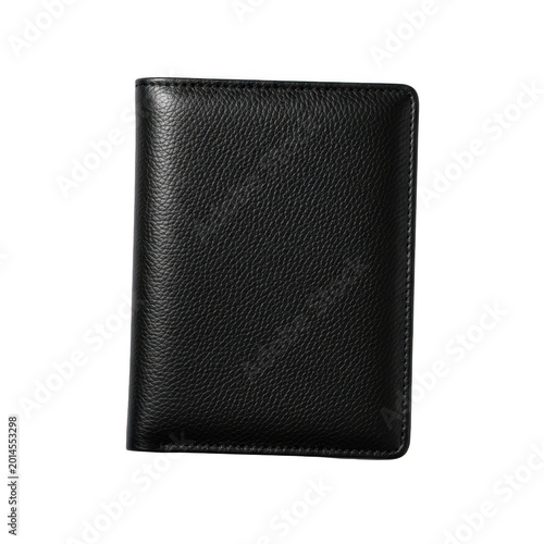 Black leather passport cover isolated on transparent background high quality professional detailed
