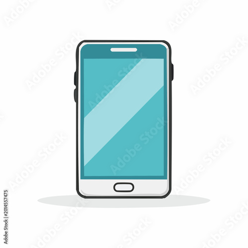 Flat design illustration of a modern smartphone