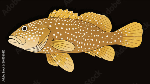 Photos Illustrated white spotted brown grouper marine fish