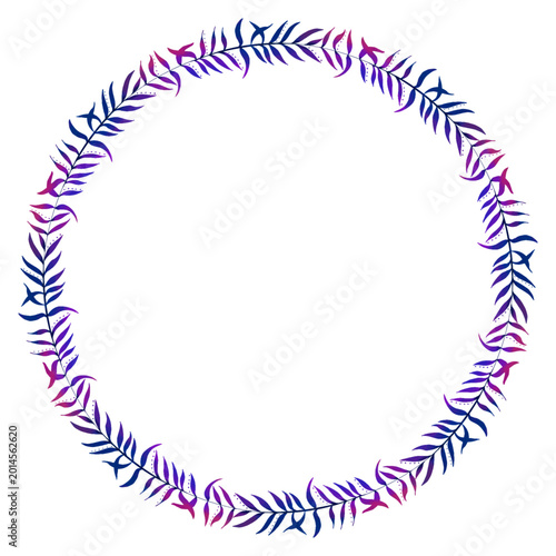 round frame with flowers