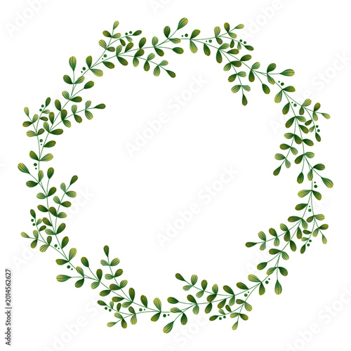 round frame with flowers