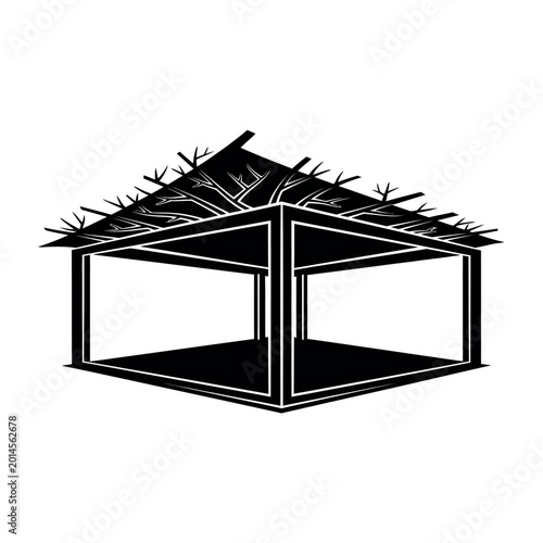 Cuadro en lienzo Simple Hut Structure Icon.