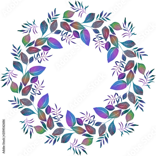 round frame with flowers