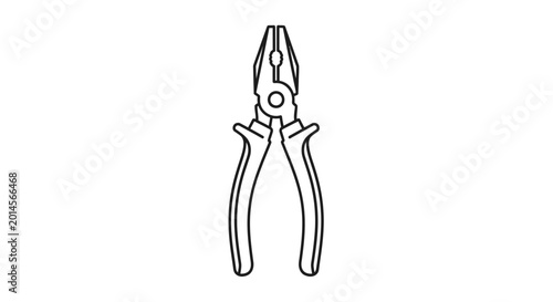 Black outline illustration of combination pliers on a white background