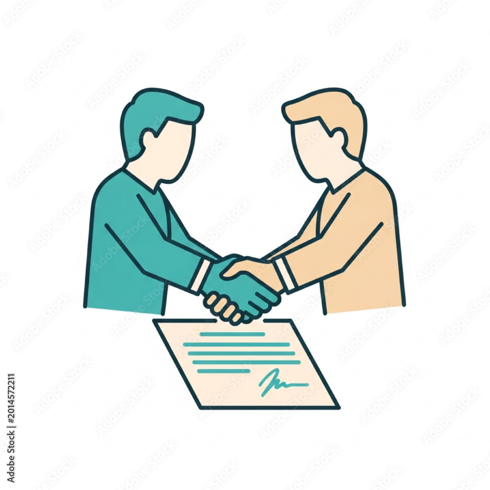 Fototapeta premium Business handshake agreement illustration