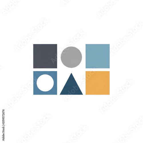 Free Download Geometric shapes arranged in a grid with varied colors - GFXLoad