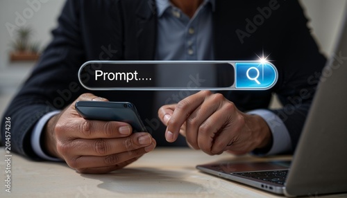 businessman holding digital tablet